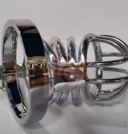 Prison Lock Chastity Cage 4 Rings