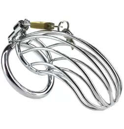 BDStyle Silver Caged Tiger Male Chastity Device