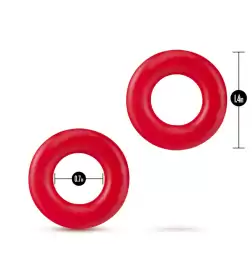 Stay Hard Donut Rings - Red Set Of 2