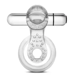 Stay Hard 10-F Vibrating Tongue Ring - Clear