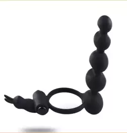 Anal Beads With Vibration Cock Ring