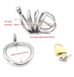 Bent Ring Stainless Steel Chastity Cage