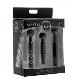 XR Brands Dark Rods 3 Piece Silicone Penis Plug Set