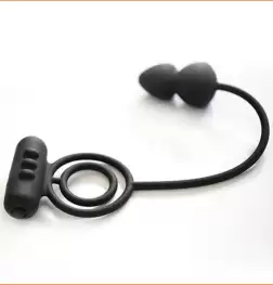 Silicone Vibrating Cock Rings with Anal Beads