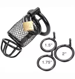 Caged Dragon Male Chastity Device Black