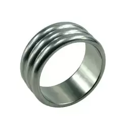 Deep Grooved Steel Cock Ring