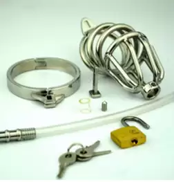 Hoop Cock Cage with Urethral Tube