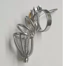 Hoop Male Chastity Cage with Urethral Tube