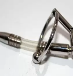 Flexible Penis Plug With Steel Glans Ring