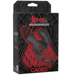 Kink Vibrating Silicone Cock Cage With Ball Strap Black