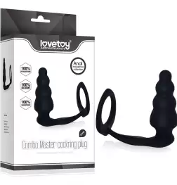 Combo Master Cockring Plug Black