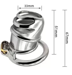 Snub Nose Stainless Steel Chastity Cage