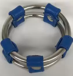 Plain Tube Steel Double Cock Ring Blue