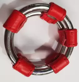 Plain Tube Steel Double Cock Ring Red