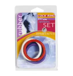 Rainbow Rubber Stretchy Cock Ring 5 Pack