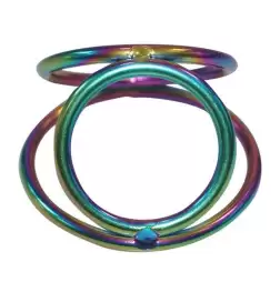 Rainbow Triple Cock and Ball Ring