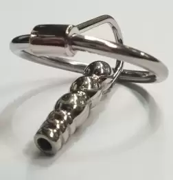 Round Tip Ribbed Penis Plug & Glans Ring