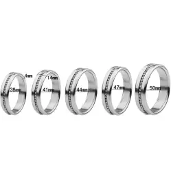 Silver Metal Cock Ring with Grooves