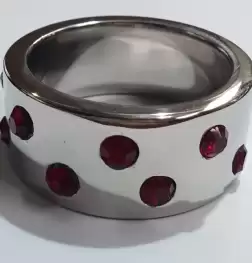 Staggered Ruby Encrusted Cock Ring