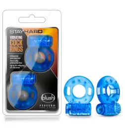 Stay Hard Vibrating Cock Rings 2 Pack Blue