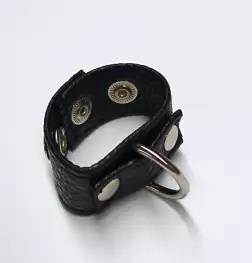 Tight Leather Cock Ring with D-Ring