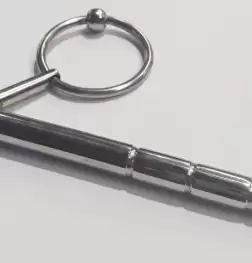 Xtube Steel Ribbed Penis Plug Wand with Glans Ring