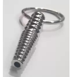 Ynaija Ribbed Metal Penis Plug With O-Ring