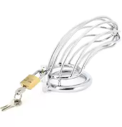 BDStyle Silver Caged Tiger Male Chastity Device