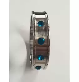 Deep Shallow Cock Ring 55mm Sapphire Gemmed