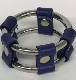 Plaintube Steel Double Cock Ring in Purple