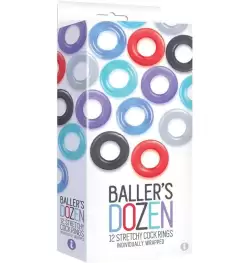 The 9's Baller's Dozen 12 Stretchy Cock Rings