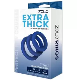 Zolo Extra Thick Silicone Cock Ring 3 pack